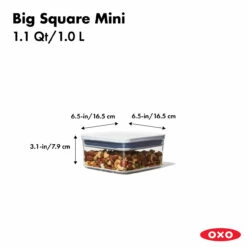 OXO POP Big Square Mini Container 1L 7 OXO POP Big Square Mini Container 1L -US Kitchen Grill Shop 48511 2
