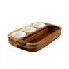 Athena Dipping Plate Set - Acacia Wood -US Kitchen Grill Shop 74822